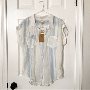 NWT Thread + Supply Sheer Collared Button Up Shirt